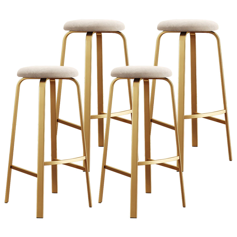 Footrest Upholstered Armless Bar Stool Matte Finish Backless Home Stool