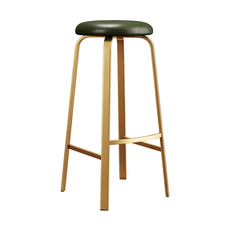 Footrest Upholstered Armless Bar Stool Matte Finish Backless Home Stool