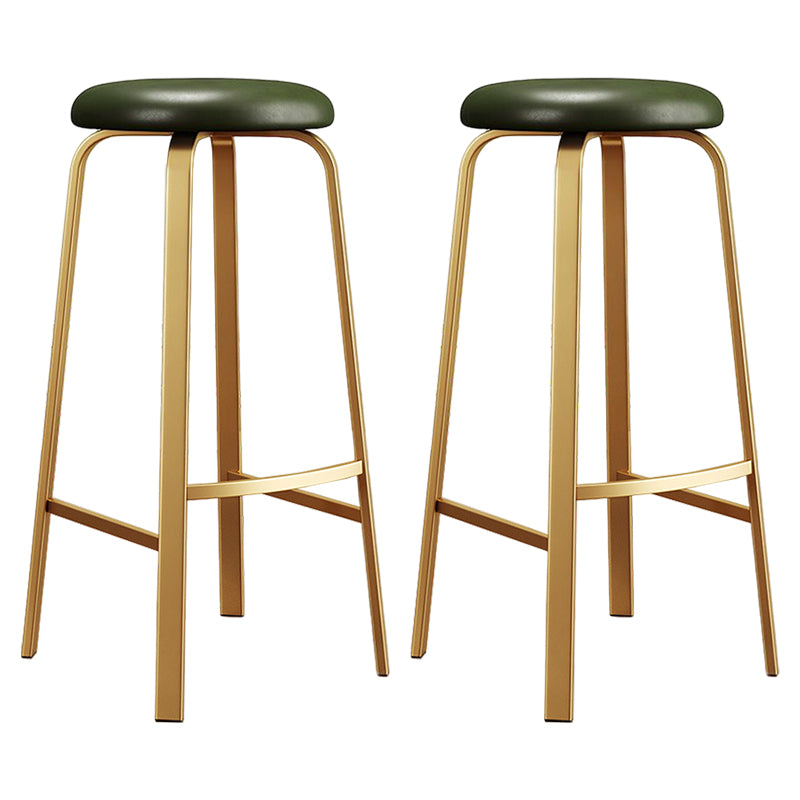 Footrest Upholstered Armless Bar Stool Matte Finish Backless Home Stool