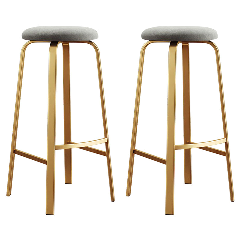 Footrest Upholstered Armless Bar Stool Matte Finish Backless Home Stool