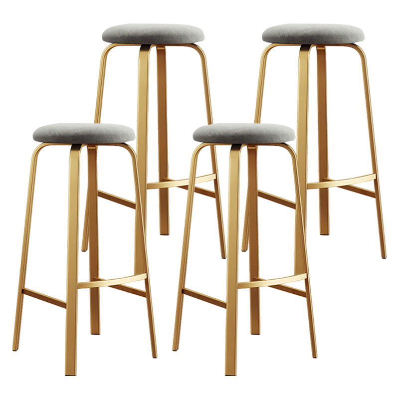 Footrest Upholstered Armless Bar Stool Matte Finish Backless Home Stool