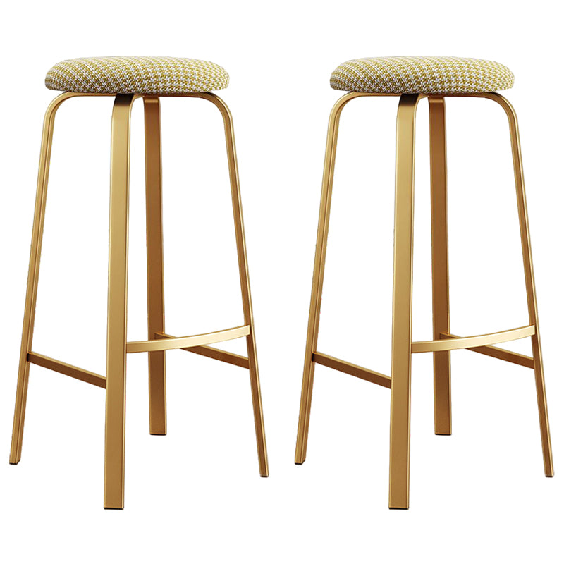 Footrest Upholstered Armless Bar Stool Matte Finish Backless Home Stool
