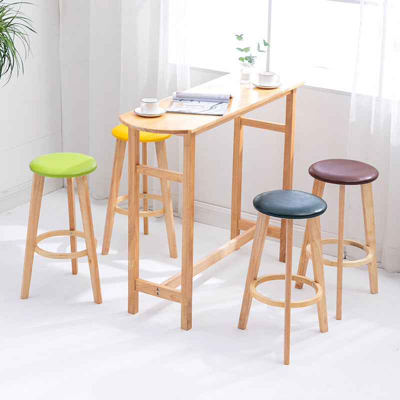 Scandinavian Backless Home Stool Matte Finish Footrest Upholstered Bar Stool