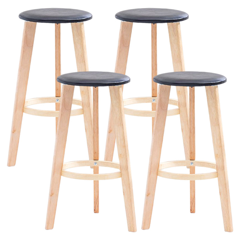 Scandinavian Backless Home Stool Matte Finish Footrest Upholstered Bar Stool