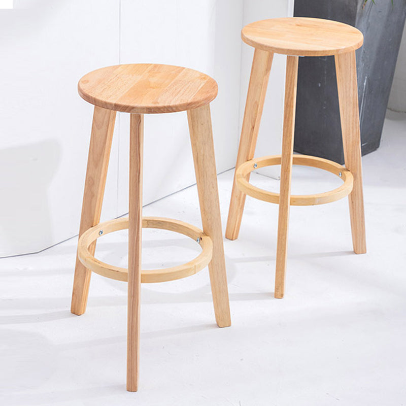 Scandinavian Backless Home Stool Matte Finish Footrest Upholstered Bar Stool
