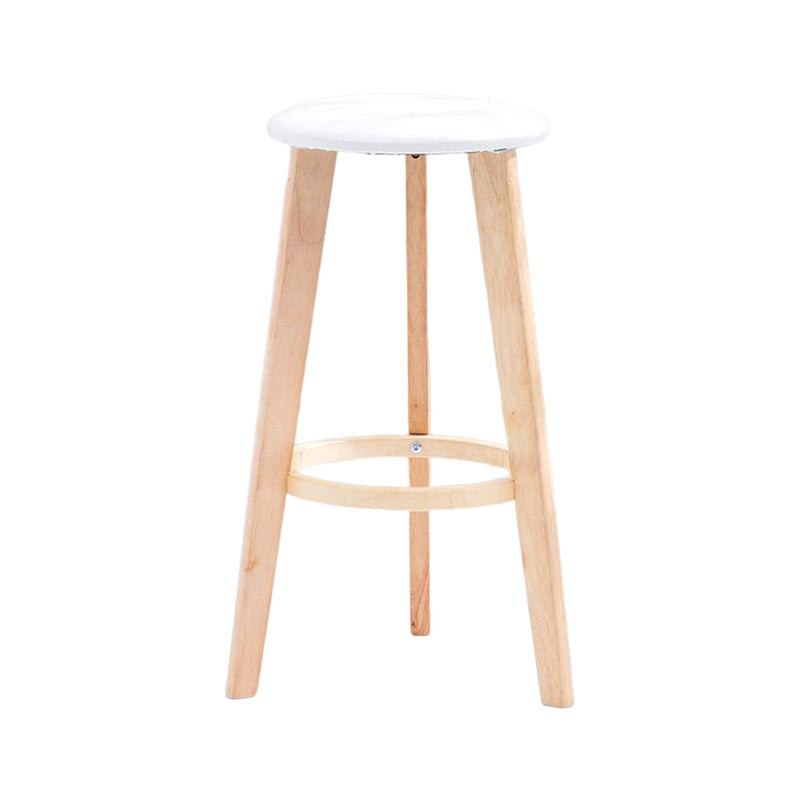 Scandinavian Backless Home Stool Matte Finish Footrest Upholstered Bar Stool