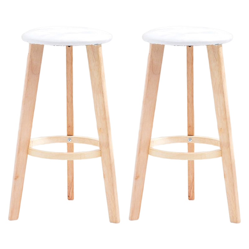 Scandinavian Backless Home Stool Matte Finish Footrest Upholstered Bar Stool