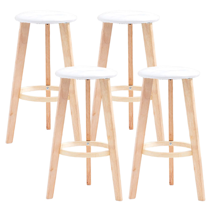 Scandinavian Backless Home Stool Matte Finish Footrest Upholstered Bar Stool