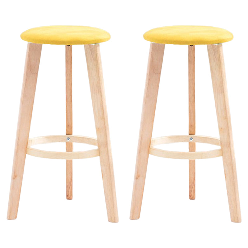 Scandinavian Backless Home Stool Matte Finish Footrest Upholstered Bar Stool