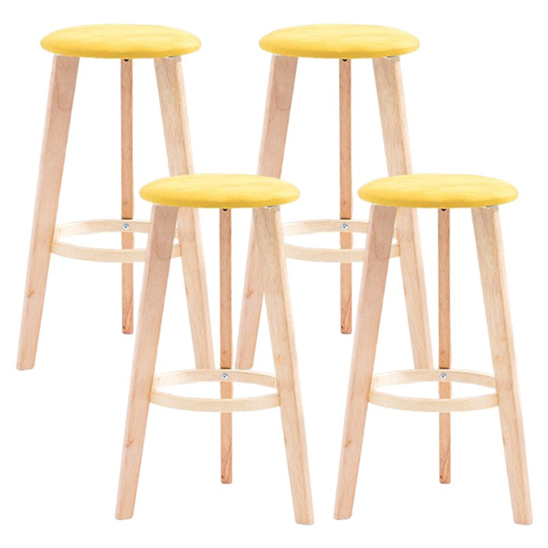 Scandinavian Backless Home Stool Matte Finish Footrest Upholstered Bar Stool