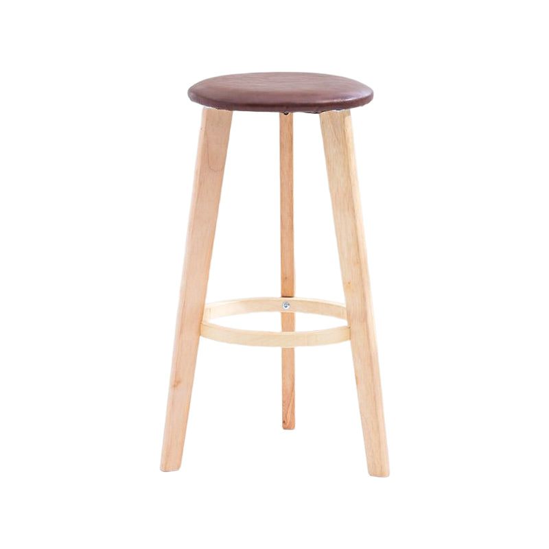 Scandinavian Backless Home Stool Matte Finish Footrest Upholstered Bar Stool