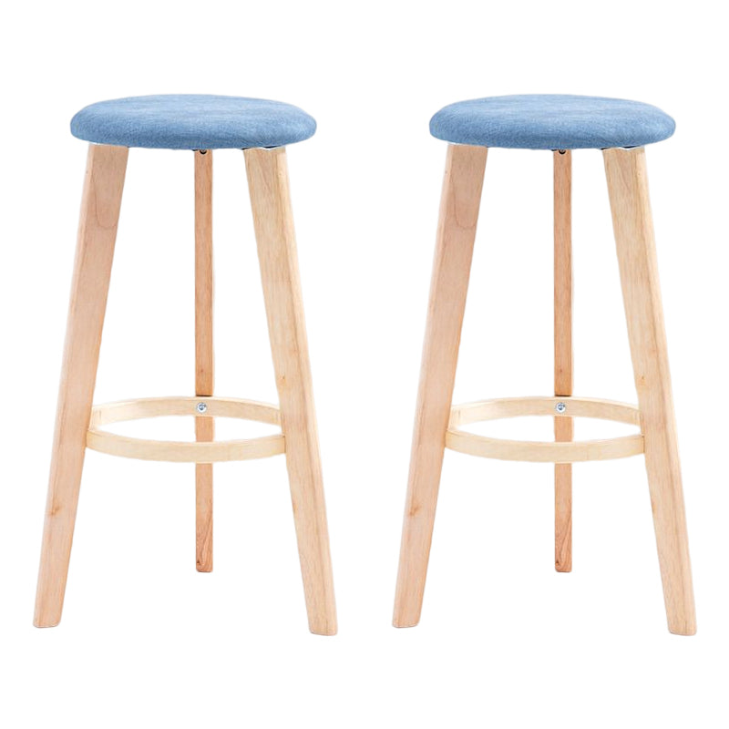 Scandinavian Backless Home Stool Matte Finish Footrest Upholstered Bar Stool