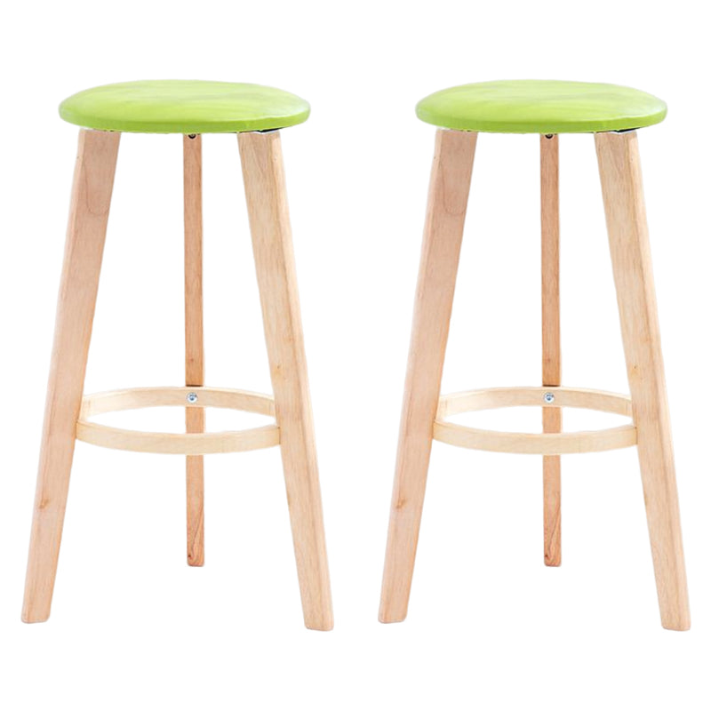 Scandinavian Backless Home Stool Matte Finish Footrest Upholstered Bar Stool