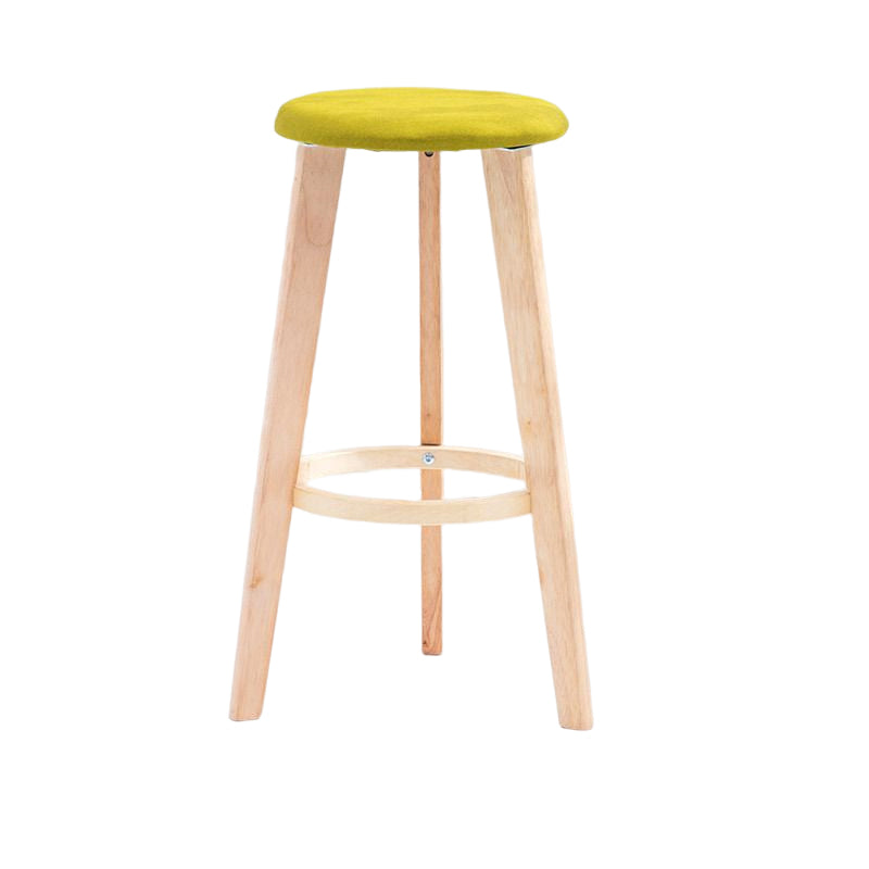 Scandinavian Backless Home Stool Matte Finish Footrest Upholstered Bar Stool