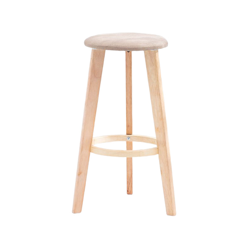 Scandinavian Backless Home Stool Matte Finish Footrest Upholstered Bar Stool