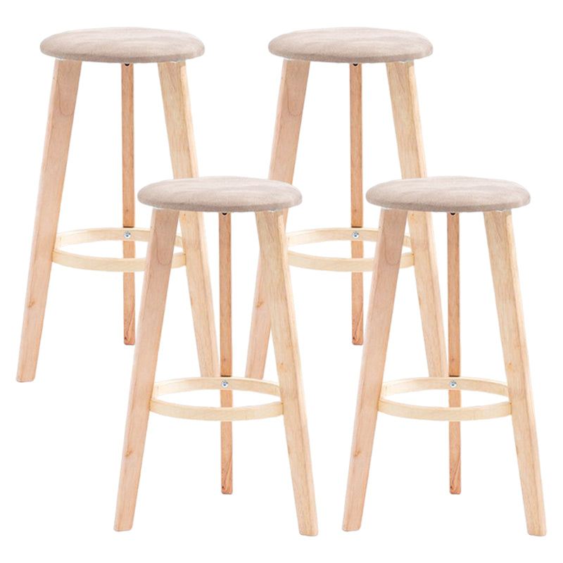 Scandinavian Backless Home Stool Matte Finish Footrest Upholstered Bar Stool