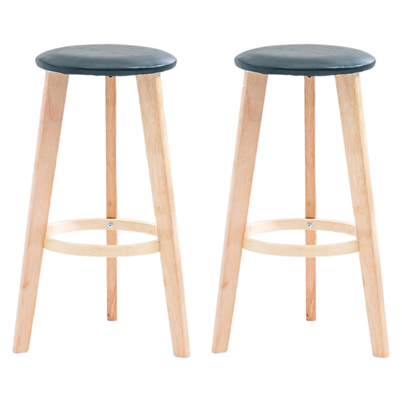 Scandinavian Backless Home Stool Matte Finish Footrest Upholstered Bar Stool