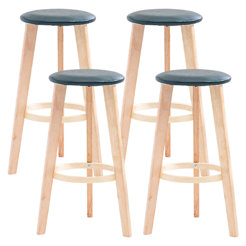 Scandinavian Backless Home Stool Matte Finish Footrest Upholstered Bar Stool