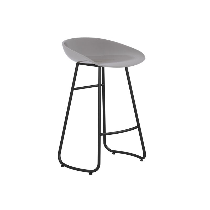 Modern Matte Finish Iron Bar Stool Footrest Milk Tea Shop Stool