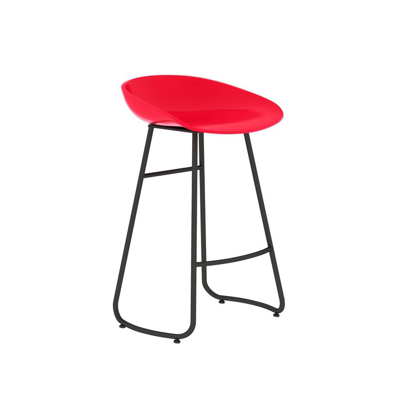 Modern Matte Finish Iron Bar Stool Footrest Milk Tea Shop Stool