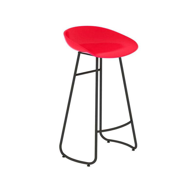 Modern Matte Finish Iron Bar Stool Footrest Milk Tea Shop Stool