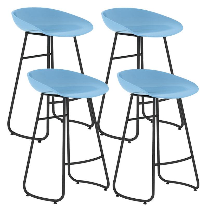 Modern Matte Finish Iron Bar Stool Footrest Milk Tea Shop Stool