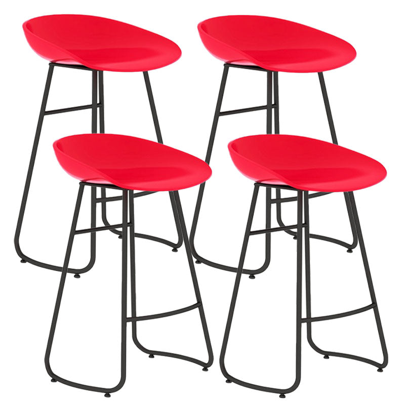 Modern Matte Finish Iron Bar Stool Footrest Milk Tea Shop Stool
