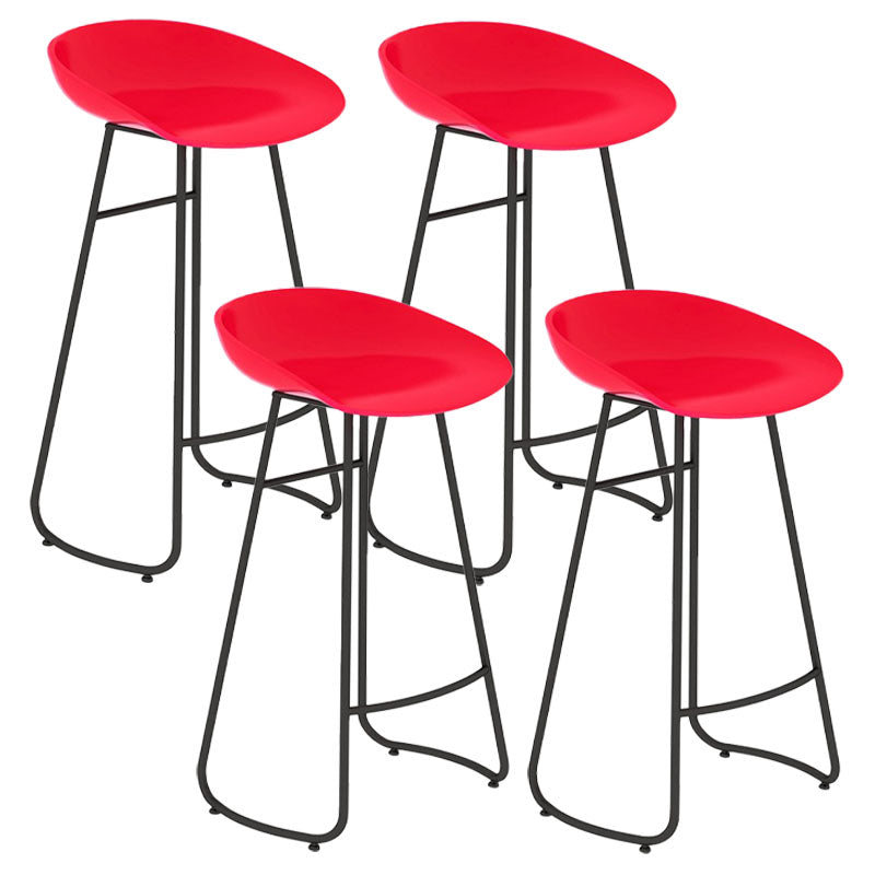 Modern Matte Finish Iron Bar Stool Footrest Milk Tea Shop Stool