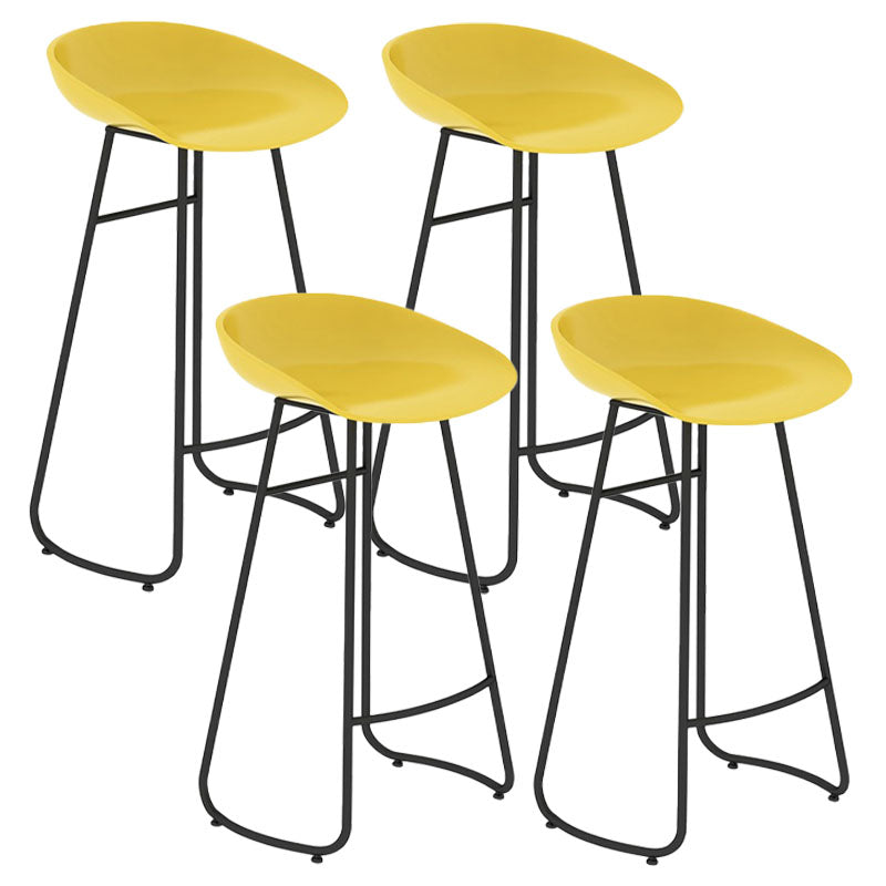 Modern Matte Finish Iron Bar Stool Footrest Milk Tea Shop Stool