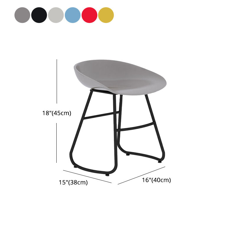 Modern Matte Finish Iron Bar Stool Footrest Milk Tea Shop Stool