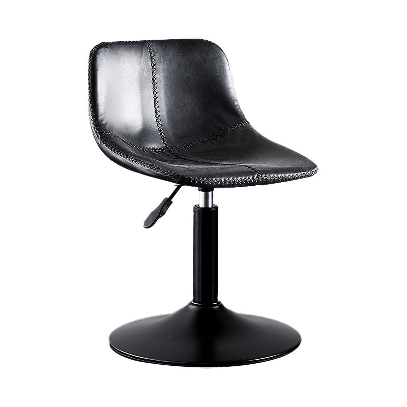 Contemporary Adjustable Height Home Stool Matte Finish Leather Barstool