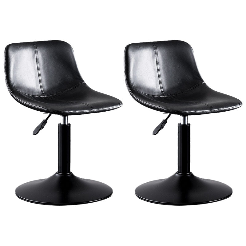 Contemporary Adjustable Height Home Stool Matte Finish Leather Barstool