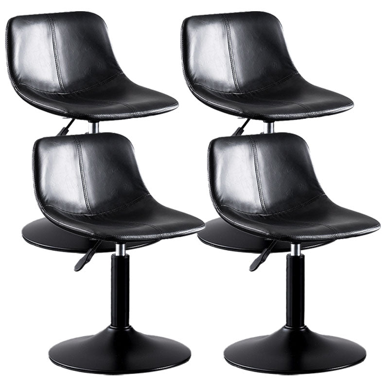 Contemporary Adjustable Height Home Stool Matte Finish Leather Barstool