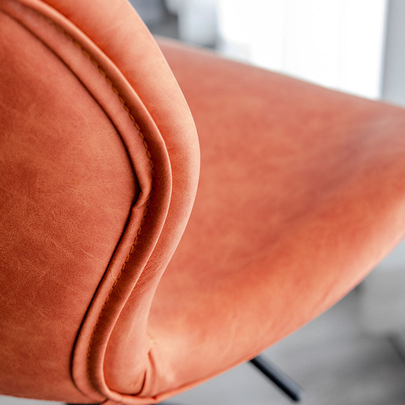 Contemporary Swivel Adjustable Height Stool Matte Finish Leather Barstool