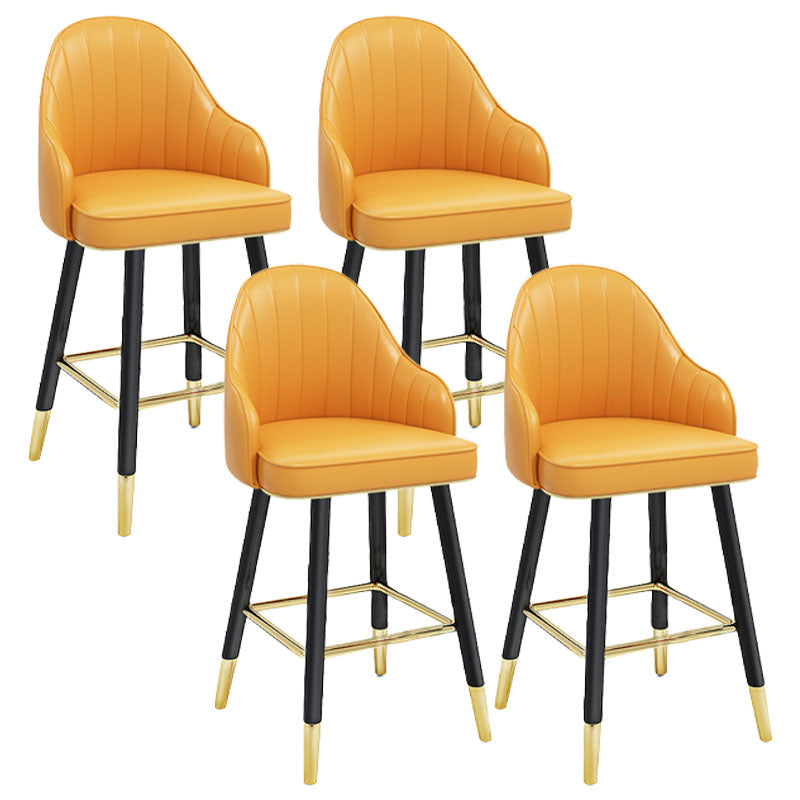 Scandinavian Full Back Swivel Barstool Restaurant Leather Stool