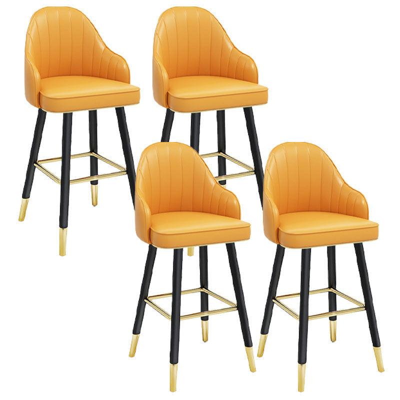 Scandinavian Full Back Swivel Barstool Restaurant Leather Stool