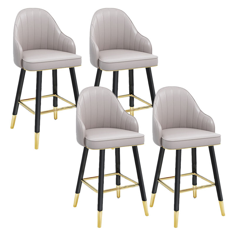 Scandinavian Full Back Swivel Barstool Restaurant Leather Stool