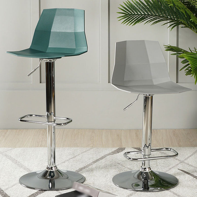 Contemporary Swivel Adjustable Height Stool Matte Finish Plastic Home Barstool