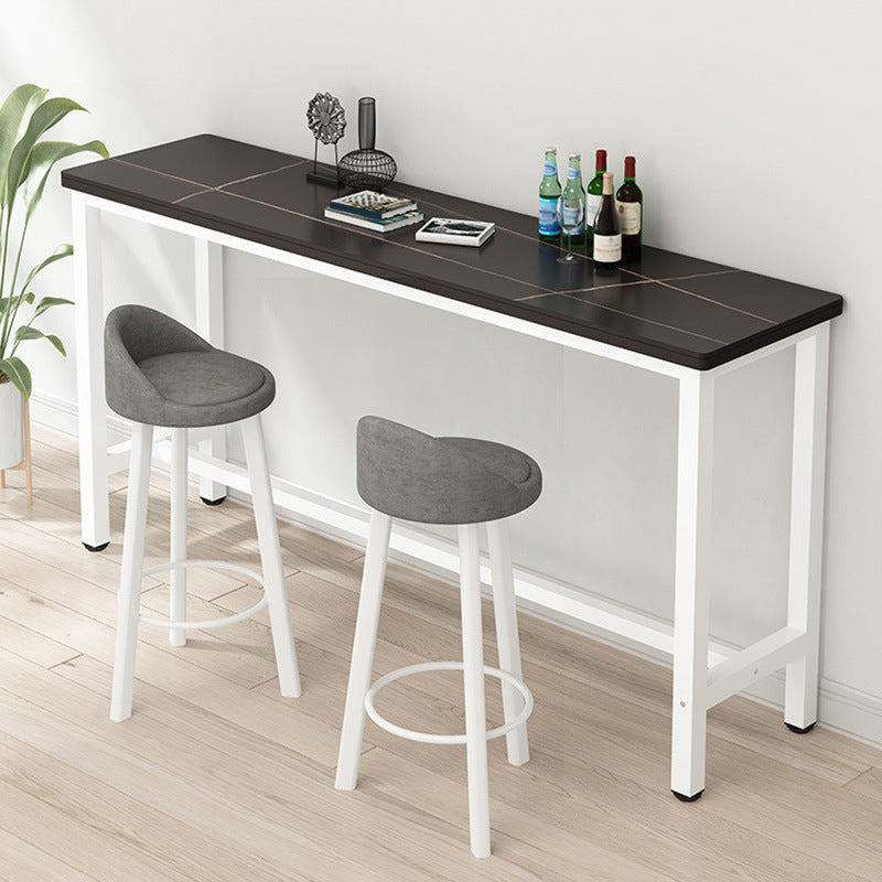 Rectangle Stone Bar Table Modern Bar Table with Trestle Base