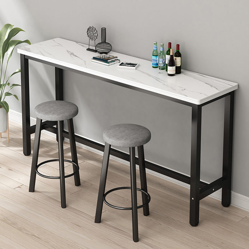 Rectangle Stone Bar Table Modern Bar Table with Trestle Base