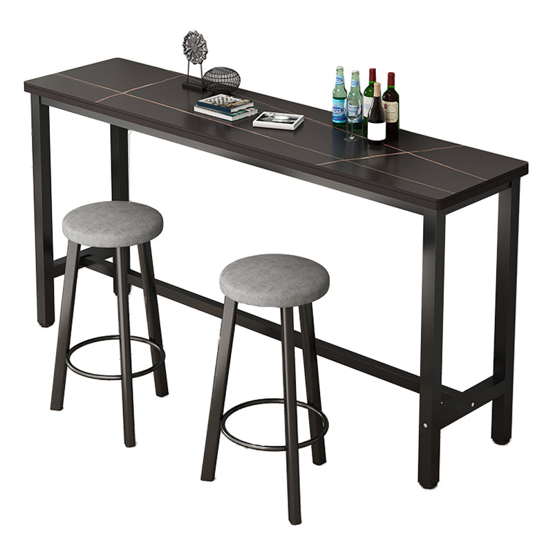 Rectangle Stone Bar Table Modern Bar Table with Trestle Base
