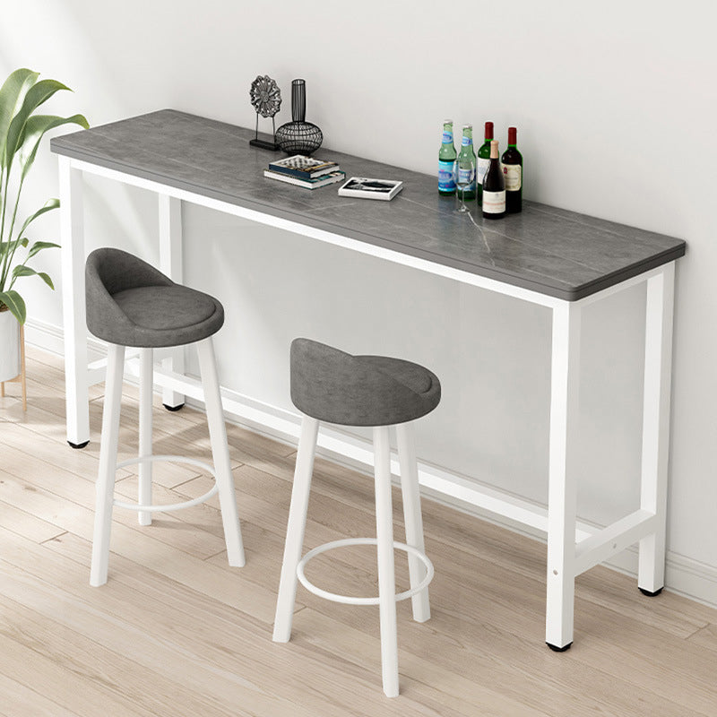 Rectangle Stone Bar Table Modern Bar Table with Trestle Base