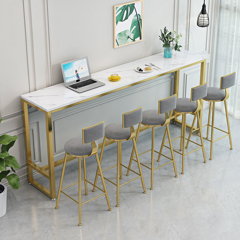 White Bar Table Traditional Luxury Rectangle Bar Table with Trestle Base