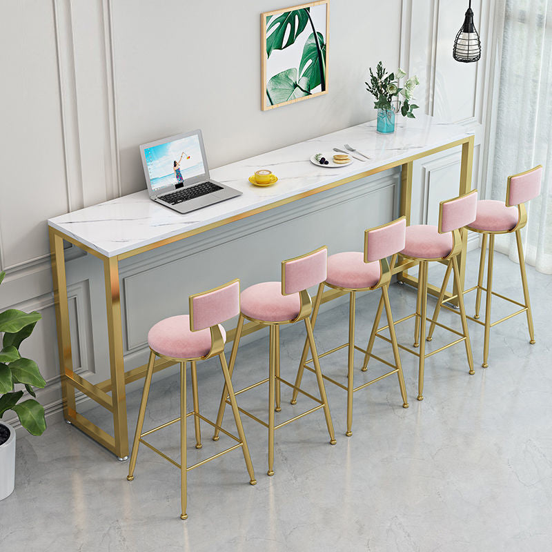 White Bar Table Traditional Luxury Rectangle Bar Table with Trestle Base