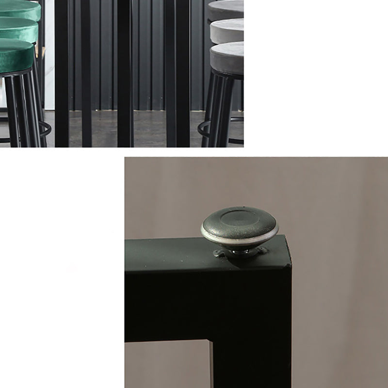 Stone Bar Table Modern Rectangle Bar Table with Double Pedestal Base for Kitchen