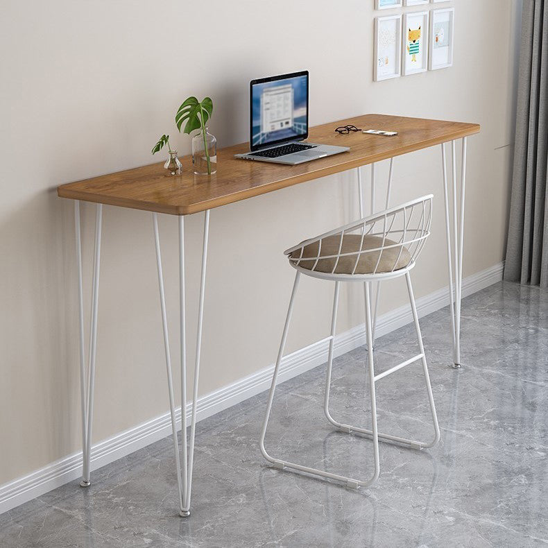 Industrial Style Rectangle Wood Top Counter Table 42-inch Height Modern Bar Table