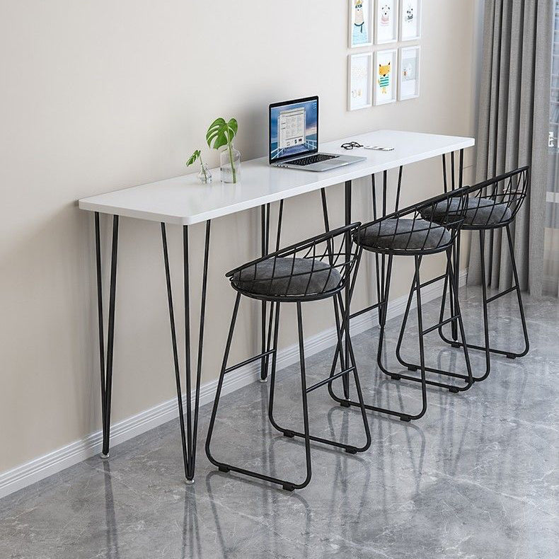 Industrial Style Rectangle Wood Top Counter Table 42-inch Height Modern Bar Table