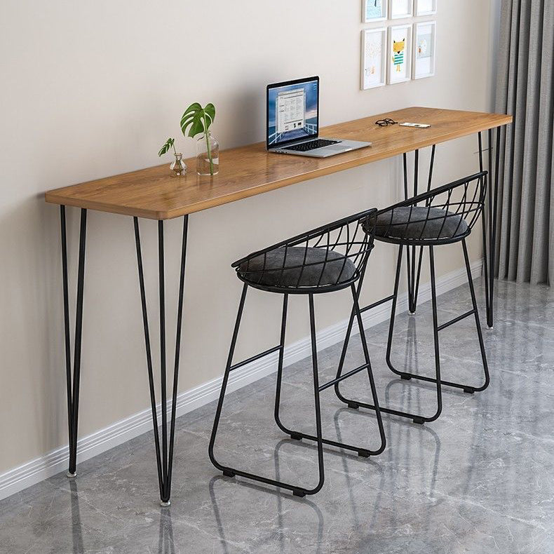 Industrial Style Rectangle Wood Top Counter Table 42-inch Height Modern Bar Table