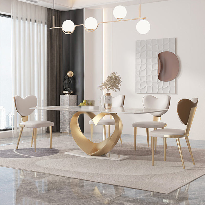 Luxury Sintered Stone Top Dining Set Rectangle 1/4/5/7/9 Pieces Dining Table with Chairs