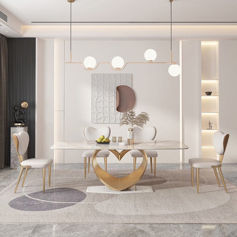 Luxury Sintered Stone Top Dining Set Rectangle 1/4/5/7/9 Pieces Dining Table with Chairs